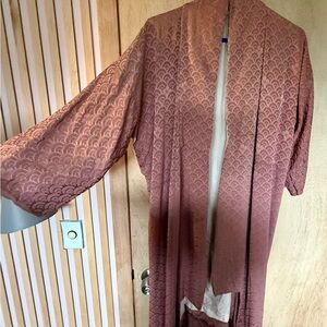 Vintage Luxurious silk Mauve Patterned Women's kimono